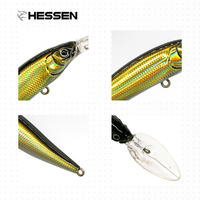 Leurre de pêche Hessen 75mm 8g, Minnow Wobbler à longue queue, Jerkbait flottant à plongée profonde, Swimbait, Leurre dur artificiel pour Brochet et Bar.