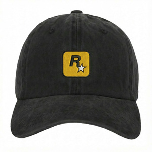 R Brand Baseball Cap Black Cotton Unisex Sun Protection Embroidered Logo - Product Image 1