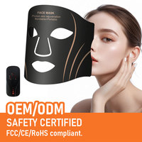 Masque facial LED en silicone avec thérapie par lumière rouge, anti-rides et éclaircissant, utilisation à domicile portable, masque de photothérapie LED 7 couleurs