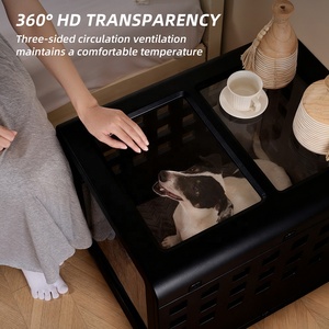 <span class=keywords><strong>Casa</strong></span> para <span class=keywords><strong>Perros</strong></span> de Acrílico Fácil de Limpiar <span class=keywords><strong>con</strong></span> Ruedas, Estilo Mueble, Jaula Transparente de HDPE <span class=keywords><strong>con</strong></span> Ruedas para Interiores - Product Image 4