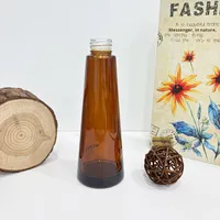 Nouveau diffuseur d'aromathérapie en verre brun conique de 200 ml, sans flamme, avec rotin, ornement d'ambiance, vente en gros du fabricant