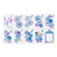 Set Ubin Mahjong Akrilik 3 Lapis Klasik Dewi Klasik Malachite, Ubin Mahjong Batu Permata Berkilau Zamrud, Karya Seni Ubin Mahjong