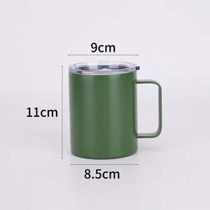 SilverJet Stainless Steel Tumbler 12oz <b>Insulated</b> Coffee <b>Mug</b> With Hand Grip For Outdoor Camping Home Office Use - Product Image 4