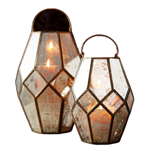 Premium Quality Iron and Mirror Handmade UV Printed <strong>Candle</strong> <strong>Lantern</strong> <strong>Holders</strong> for Home Decoration at Low Prices - Product Image 1