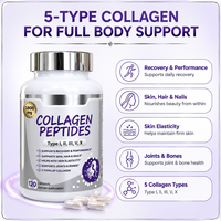 Capsules de collagène en marque privée OEM 1800mg Types I II III IV X Complément alimentaire pour la santé de la peau, des cheveux et des ongles