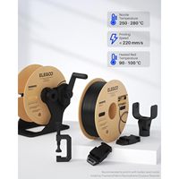 Filamen ELEGOO 1.25kg ABS Tahan Panas 1.75mm Ketangguhan Tinggi Tahan Benturan Aksesoris Printer 3D Warna Hitam