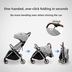 <span class=keywords><strong>Poussette</strong></span> multi-positions en alliage d'aluminium léger, best-seller transfrontalier, pliage en un clic, s'abaisse à plat, format de poche pour bébés - Product Image 3