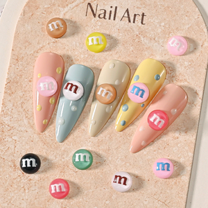 50G 8*8mm in resina di caramelle perline di cioccolato <span class=keywords><strong>M</strong></span> fagioli Cabochon Cabochon Nail Art charm miste decorazioni colorate per unghie - Product Image 3