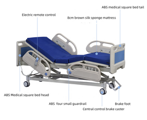 Usine 3 Fonction Réglable ICU Patient Lit En Acier 3 Manivelle Motorisé Médical Lits D'hôpital Prix - Product Image 6