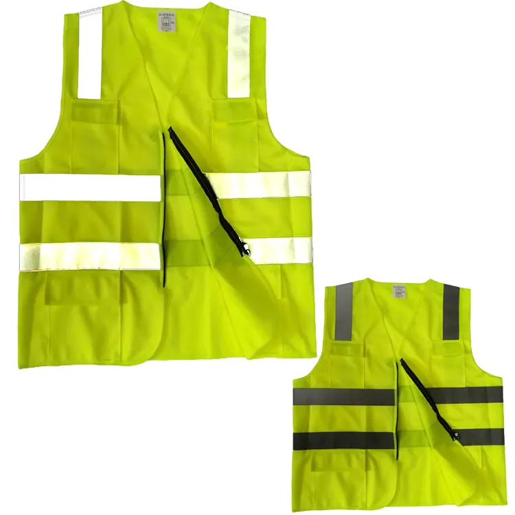 Logo Reflecting Security Working Vest Hi Vis Printing Safety Reflective Vest With Pockets High Visibility Clothing