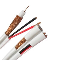 Bobine de 305 m de câble coaxial RG6 blanc/noir en PVC PE LSZH, faible perte, quadruple blindage, tressage à 60%, triple blindage, vente en gros usine