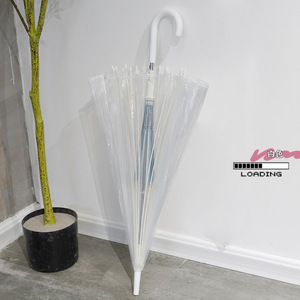 Ô dù tự động trong suốt 16 nan dành cho nữ, cỡ lớn, hai người dùng, màu trắng trơn, kiểu dáng chắc chắn, gấp gọn được, được người nổi tiếng trên mạng giới thiệu - Product Image 6