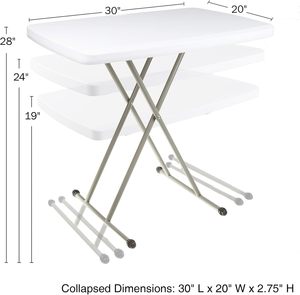 Lightweight Portable 110LBS Capacity Folding Adjustable <strong>Small</strong> Plastic <strong>Table</strong> for <strong>Camping</strong>, Playing Cards and Crafting - Product Image 2