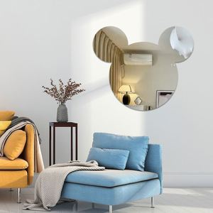 Miroir mural adhésif créatif en acrylique, motif animalier (alien, panda, dessin animé), pour chambre et salle de bain, miroir souple intégral - Product Image 3