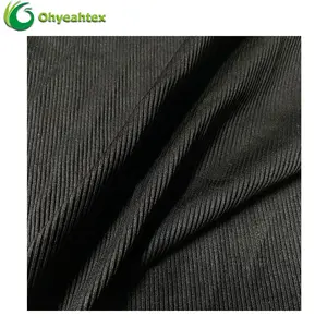 Устойчивая бамбуковая переработанная полиэфирная ткань 2*2 Rib RPET для одежды