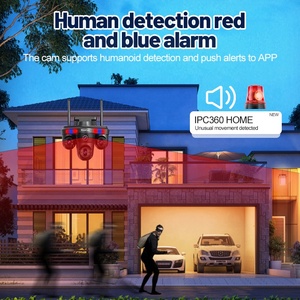 Caméra de surveillance CCTV 16MP 4 objectifs sans fil Wifi/4G PTZ <span class=keywords><strong>360</strong></span>° avec interphone bidirectionnel, caméra IP réseau extérieure 8K 4K avec zoom 10x - Product Image 3