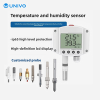 Capteur de température et d'humidité à grand écran USB ODM IP65 pour pipeline, affichage LCD de qualité industrielle, montage mural sur rail