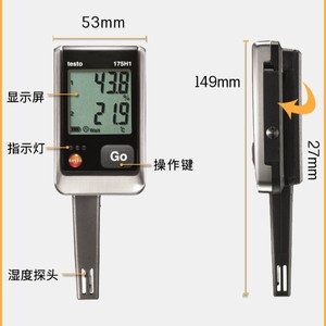 Registrador de Temperatura y Humedad Testo 175H1, 53x149x27mm, Registrador de Datos de Montaje en Pared - Product Image 1