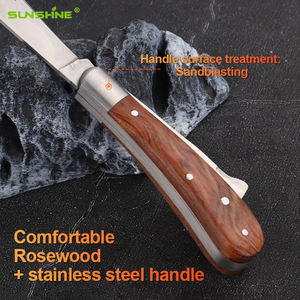 Couteau <span class=keywords><strong>de</strong></span> poche pliant à double lame pour greffage et bouturage, manche en bois <span class=keywords><strong>de</strong></span> rose, <span class=keywords><strong>outils</strong></span> <span class=keywords><strong>de</strong></span> jardinage et <span class=keywords><strong>de</strong></span> camping DIY OEM SUNSHINE - Product Image 4