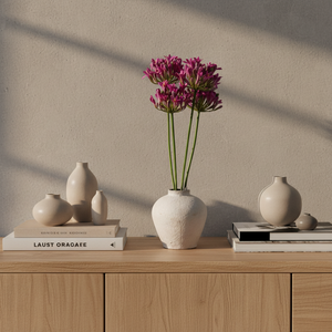 Elegante Flor Artificial Realista de Agapanthus <span class=keywords><strong>Africanus</strong></span> Hecha a Mano, en Maceta de Cerámica Colorida, para Hogar, Bodas, Fiestas, Graduaciones, Navidad - Product Image 2