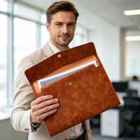 Porte-documents en cuir PU personnalisé avec initiales WL CC, imprimé à la main en sérigraphie, porte-documents A4 personnalisé, étui à documents durable