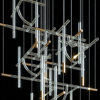 Lustre créatif en tubes de verre transparents, luminaire suspendu pour escalier d'hôtel, idéal pour les projets de villas et d'hôtels, lampe de plafond