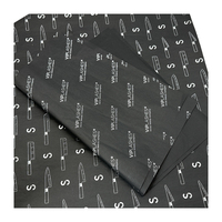 Papier de soie noir métallisé, papier d'emballage pour vêtements avec logo personnalisé imprimé, papier d'emballage motif vache