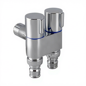 Katup Sudut G1/2 Tiga Arah Kontrol Ganda Bidet Shattaf 1 Masuk 2 Keluar, Aksesoris Kamar Mandi Seng, Saklar Ganda untuk Pengisian - Product Image 1