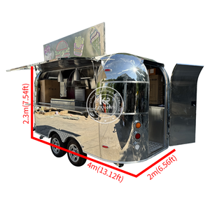 รถเทรลเลอร์อาหารจานด่วนรถเข็นอาหารสแตนเลสสำหรับย่างบาร์บีคิวรถบรรทุกอาหารความจุสูง - Product Image 6