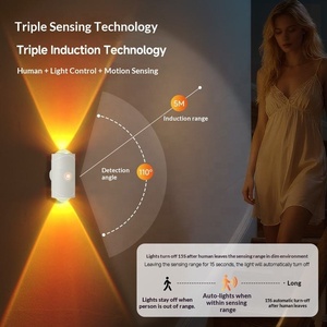 Smart RGB Color Changing Night <b>Light</b> Touch Control Wall Mounted Ambient Sconce <b>Wireless</b> Stick-on Lamp for Hallway Stairs - Product Image 3