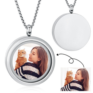 Stainless Steel Round Glass Cremation Locket <strong>Necklace</strong> <strong>Hold</strong> <strong>Ashes</strong> of Loved Ones Women Men Memorial Urn Jewelry - Product Image 2