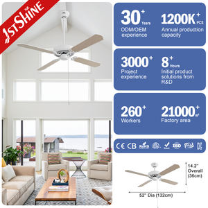 1stshine Ventilateur de Plafond Maison Hôtel Bureau 4 Pales MDF Décoration Design Ventilateur de Plafond Blanc - Product Image 3