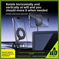 Support Magnétique Double Face Pliable et Rétractable pour Téléphone Portable avec Ventouse, Accessoire Pratique