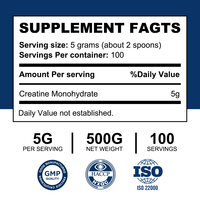 Créatine monohydrate en poudre en vrac pour la nutrition sportive 500g Complément alimentaire à étiquette privée