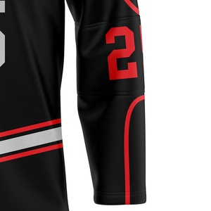 Ensemble de maillot de hockey pour hommes, tricoté, imprimé numériquement, 180g, avec lettres et numéros cousus, 100% polyester - Product Image 3