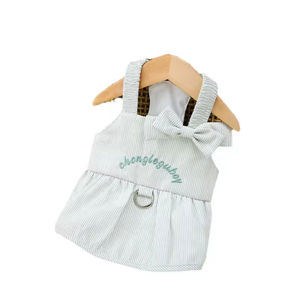 ชุดเสื้อผ้าสุนัขสไตล์เกาหลีสำหรับฤดูร้อน แบบเซ็กซี่กว่าชุดกระโปรงสายเดี่ยวลายหมี  ชุดกระโปรงสั้นสำหรับแมว  ชุดสำหรับสัตว์เลี้ยง - Product Image 5