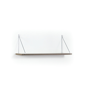 Floating Wall Shelf With Metal <b>Bracket</b> Single Shelf For Books White Chrome - Product Image 5
