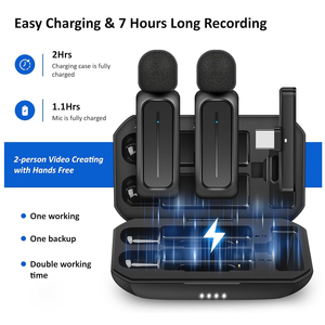 7H Mini micrófono de solapa Lavalier inalámbrico 3 modos Denoised tipo C conector Clip-on micrófono para teléfono móvil micrófono de solapa - Product Image 2
