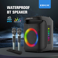 BKK 40W IPX4 Enceinte portable de karaoké pour l'extérieur avec microphone intégré, LED RGB, charge rapide, alimentée par batterie