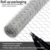 Grillage hexagonal galvanisé argenté pour volailles, 1,22 m x 45,72 m, maille de 5 cm, barrière animale pour jardinage