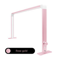 Lampe de table LED moderne, flexible, portable et pliable avec bras articulé, en aluminium, protection oculaire, cadre argenté, pour salon de manucure, simple