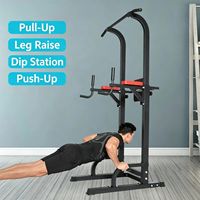 Torre de Ejercicios Multifuncional Portátil de Acero con Altura Ajustable para Entrenamiento de Fuerza en Casa: Dominadas, Flexiones, Elevación de Piernas