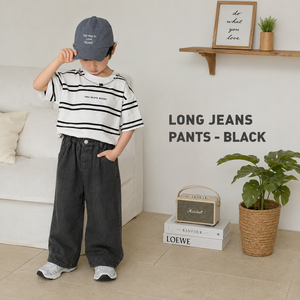 Vaqueros negros elegantes para niños, hechos para brindar comodidad diaria, resistencia y un aspecto moderno, adecuados para cada temporada. - Product Image 3