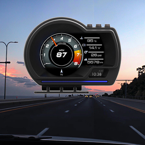 P6 thông minh đo xe HUD Đồng hồ tốc độ kỹ thuật số HEAD-up hiển thị với OBD2 <span class=keywords><strong>GPS</strong></span> tốc độ và Turbo rpm báo động cho xe ô tô và xe tải - Product Image 1