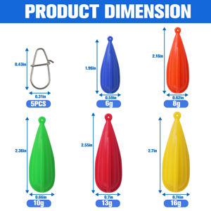 5 pz tappi per la pratica della pesca in Silicone per la pesca, presa pratica 5 pesi misti per migliorare le abilità di <span class=keywords><strong>lancio</strong></span> - Product Image 3