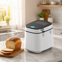 Machine à pain domestique 700W électrique automatique avec panneau en verre, balance numérique intégrée, distributeur de fruits et de noix, 3 tailles de pain, vente en gros