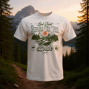 Camiseta para despedida de soltera con diseño de campamento de montaña, Last Trail Before The Veil - Product Image 3