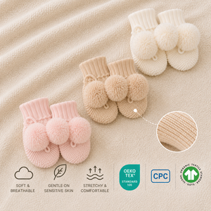 Gants pour bébé en coton doux de qualité supérieure, sans égratignures, mitaines sans couture, prix de gros en vrac, provenance du Vietnam - Product Image 2