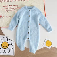 Combinaison en velours de vison super mignonne et adorable pour nouveau-né, automne-hiver, unisexe, en tricot, pour ramper