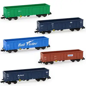 C15013 Model tren N ölçekli 1:160 40ft yüksek taraflı gondol araba açık demiryolu vagonları konteyner arabası yük vagonu